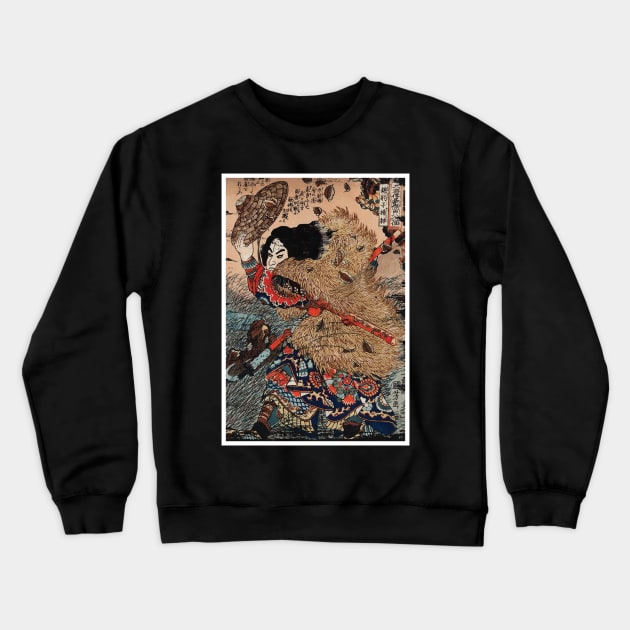 Japan Samurai - Katana Sword Man Wars Traditional Japanese Crewneck Sweatshirt by PIIZ